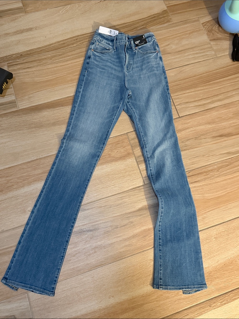 Express Light Blue Flare Jeans - Women's Flared Denim Skyscraper mid rise small
